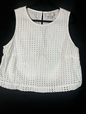Kate Spade x Target White Eyelet shell Sleeveless Top